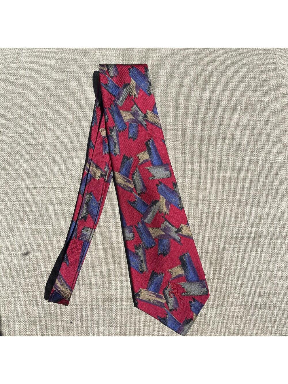 Countess Mara 100% Silk Magenta Purple Gold Abstract Tie